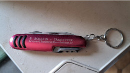 Delcampe - Porte-clé Couteau Multifonction  " B.boilevin , Traducteur ; Metz - Coltelli