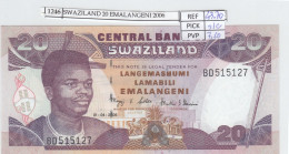 Delcampe - CRJ1246 BILLETE SWAZILAND 20 EMALANGENI 2006 P-30c SIN CIRCULAR - Swaziland