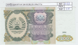 Delcampe - CRJ2197 BILLETE TAJIKISTAN 200 RUBLOS 1994 P-7a - Tadjikistan