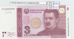 Delcampe - CRJ1104 BILLETE TAJIKISTAN 3 SOMONI 2010 P-20a - Tadjikistan