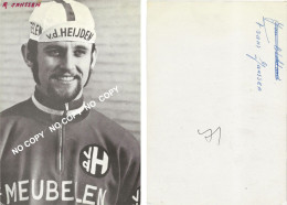 Delcampe - CARTE CYCLISME FRANS JANSSEN TEAM VAN DER HEIJDENS 1971 ( COUPE 10 X 14,5 FORMAT 10 X 14,5 ) ) - Radsport