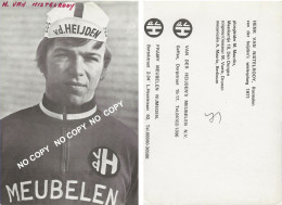 Delcampe - CARTE CYCLISME HENK VAN NISTELROOY TEAM VAN DER HEIJDENS 1971 ( COUPE 10 X 14,5 FORMAT 10 X 14,5 ) ) - Radsport