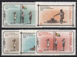 Delcampe - Guyana 1969 3. Karibisches Pfadfindertreffen 357/61 Postfrisch - Guyane (1966-...)