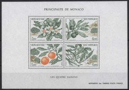 Delcampe - Monaco 1991 Vier Jahreszeiten Orangenbaum Block 52 Postfrisch (C91332) - Blocks & Kleinbögen