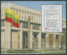 Delcampe - Litauen 2000 10 Jahre Unabhängigkeit Block 18 Postfrisch (C60467) - Litauen