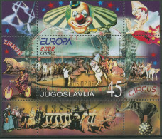 Delcampe - Jugoslawien 2002 Europa CEPT Zirkus Block 53 Gestempelt (C97726) - Blocks & Kleinbögen