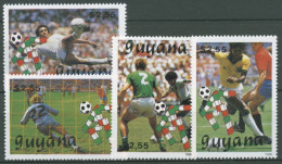 Delcampe - Guyana 1989 Fußball-WM Italien 3059/62 Postfrisch - Guyane (1966-...)
