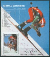 Delcampe - Guyana 1988 Olympia Calgary Medaillengewinner Block 25 Postfrisch (C63257) - Guyane (1966-...)