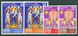 Delcampe - Guyana 1973 Weihnachten Glasfenster Musiker 447/50 Postfrisch - Guyane (1966-...)