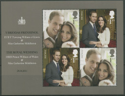 Delcampe - Großbritannien 2011 Hochzeit Prinz William C. Middleton Block 66 Postfr.(C92882) - Blocks & Kleinbögen