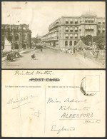 Delcampe - Ceylon 1905 Old Postcard G.O.H. Grand Oriental Hotel, Arcade Street Scene Statue - Sri Lanka (Ceylon)