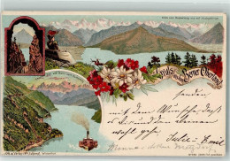 Delcampe - 3600 Thun 1896 Lithographie Thuner See Raddampfer Bergbahn Beatenberg Ed... - 13289397 - Thun