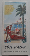 Delcampe - Côte D'Azur - Dépliant Touristique En 4 Volets - Illustré Par Hervé Baille - S.N.C.F. - 1950 - Toeristische Brochures