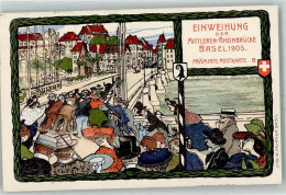 Delcampe - 4000 Basel Bâle 1905 Künstlerkarte Einweihung Der Mittleren-Rheinbrücke ... - 13426234 - Basel