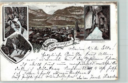 Delcampe - 3860 Meiringen 1896 Gebrauchsspuren Alpbachschlucht Reichenbachfall Aare... - 13232958 - Meiringen