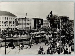 Delcampe - 4000 Basel Bâle 1954 - MUBA Front Altes Und Neues Gebäude Straßenbahn - 10624264 - Basel