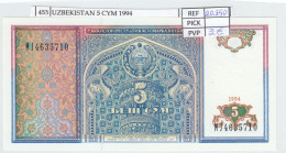 Delcampe - CRJ0453 BILLETE UZBEKISTAN 5 SOMONI 1994 P-75a - Ouzbékistan