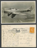 Delcampe - Miles Falcon G-AECC Monoplane Warplane Military Aeroplane 1948 Old R.P. Postcard - Altri & Non Classificati