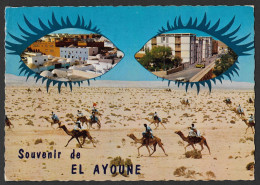 Delcampe - Western Sahara - El Ayoune - Souvenir De El Ayoune Camels And City Views - 1981 - Posted - Sahara Occidental