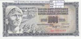 Delcampe - CRJ2047 BILLETE YUGOSLAVIA 1.000 DINARA 1981 P-92d - Yougoslavie