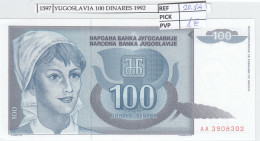 Delcampe - CRJ1597 BILLETE YUGOSLAVIA 100 DINARA 1992 P-112a - Yougoslavie
