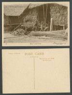 Delcampe - Malay Attap Huts Native Houses & Men Malaya Kuala Lumpur Old Real Photo Postcard - Malesia