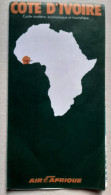 Delcampe - Côte D'Ivoire - Carte Routière, économique Et Touristique - Air Afrique - Dépliant En 10 Volets. - 1974 - Toeristische Brochures