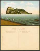 Delcampe - Gibraltar Old Colour Postcard Rock From N.W. North West Woman Fisherman On Beach - Gibraltar