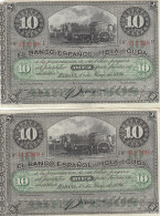 Delcampe - CRBX0200 PAREJA BILLETE CARIBE 10 PESOS 1896 MBC+ - Other & Unclassified