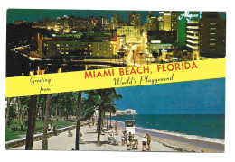Delcampe - Etats Unis - Floride - Miami Beach - Florida - Greetings From Miami Beach - World's Playground - Miami Beach