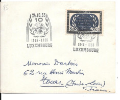 Delcampe - Nations Unies Luxembourg Pour La France 1955 - Covers & Documents
