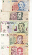 Delcampe - CRBX0298 LOTE DE 10 BILLETES ARGENTINA TODOS DIFERENTES CIRCULADOS - Collections & Lots