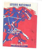Delcampe - KB1792 - DEPLIANTS LOTERIE NATIONALE - GRAND PRIX DE PARIS 1952 - HIPPISME - Loterijbiljetten