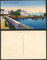 Delcampe - Bermuda Old Colour Postcard A Fisherman's Home Fishing Boats Harbour Fishery - Bermuda