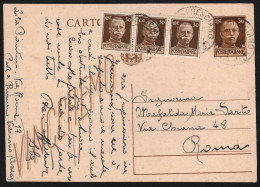 Delcampe - CP 43 - 19/6/1945 - Cartolina Postale Di Stato Da 30 C. Spedita Da Pieve A Presciano Per Roma. - Postwaardestukken