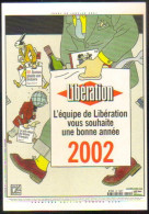 Delcampe - Carte Postale "Cart'Com" (2001) L'équipe De Libération Vous Souhaite Une Bonne Année 2002 - Illustration : Joost Swart - Cómics