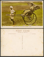 Delcampe - Ceylon Old Colour Real Photo Postcard Sinhalese Lady In Rickshaw Colombo, Coolie - Sri Lanka (Ceylon)