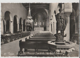 Delcampe - TRIESTE S. GIUSTO INTERNO CATTEDRALE E STATUA DEL PATRONO F/G VIAGGIATA 1957 - Trieste (Triest)