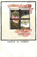 Delcampe - Co345 Cartolina Militare Satirica Croce Di Ferro Illustratore Bianchi Vedi Retro - Sonstige & Ohne Zuordnung