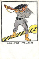 Delcampe - Co353 Cartolina Militare Satirica Con Fine Italiano Illustratore Bianchi V.retro - Sonstige & Ohne Zuordnung