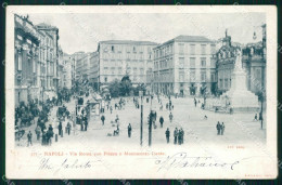 Delcampe - Napoli Città Piazza Monumento Dante Brogi Richter 377 Cartolina MX5178 - Napoli (Neapel)