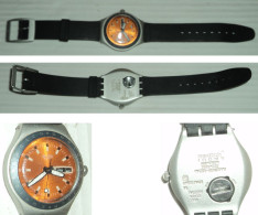 Delcampe - Rare Montre à Quartz SWATCH Irony 1997, Bracelet Plastique, Dateur Trotteuse - Montres Modernes
