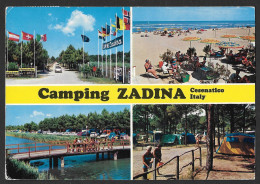 Delcampe - Italy - Cesenatico - Camping Zadina Multi-view Beach And Tents - 1976 - Posted - Forlì