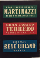 Delcampe - ITALY – VINTAGE ALCOHOL ADVERTISING CARD – MARTINUAZZI / FERRERO / RENÉ BRIANO - Reclame