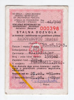 Delcampe - 1989. YUGOSLAVIA,SERBIA,BELGRADE AIRPORT,PERMIT TO STAY IN BORDER AREA,ISSUED BY AIRPORT SECURITY OFFICE - Historische Documenten