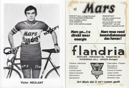 Delcampe - CARTE CYCLISME VIC NEULANT TEAM MARS FLANDRIA 1971 ( FORMAT 9,5 X 13,5 VOIR PARTIE ARRIERE  ) - Radsport