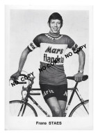 Delcampe - CARTE CYCLISME FRANS STAES TEAM MARS FLANDRIA 1971 ( FORMAT 9,5 X 13,5  ) - Radsport