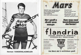 Delcampe - CARTE CYCLISME HERMAN VANDERSLAGMOLEN TEAM MARS FLANDRIA 1971 ( FORMAT 9,5 X 13,5, VOIR PARTIE ARRIERE  ) - Radsport