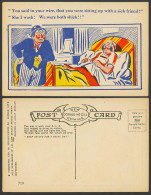 Delcampe - Donald McGill Old Postcard In Ur Wire You Were Sitting Up With A Sick Friend 719 - Cómics