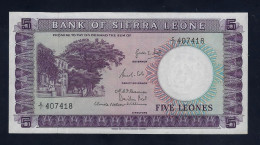 Delcampe - SIERRA LEONE 5 Leones 1964 P-2 XF-AU - Sierra Leone